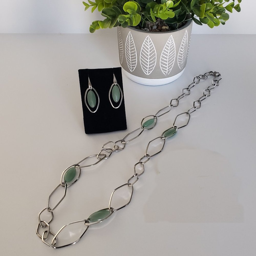 Simona Collini Stainless Steel & Aventurine Set